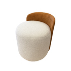 Poltrona Decorativa 54cm Zara Courino Caramelo | Bouclé Off W